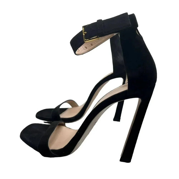 STUART WEITZMAN Black Suede Nudist Ankle Strap - Picture 8 of 12